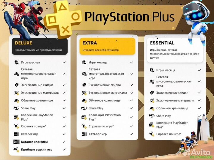 Подписка ps plus delux Украина ps5 ps4 (Арт.62299)