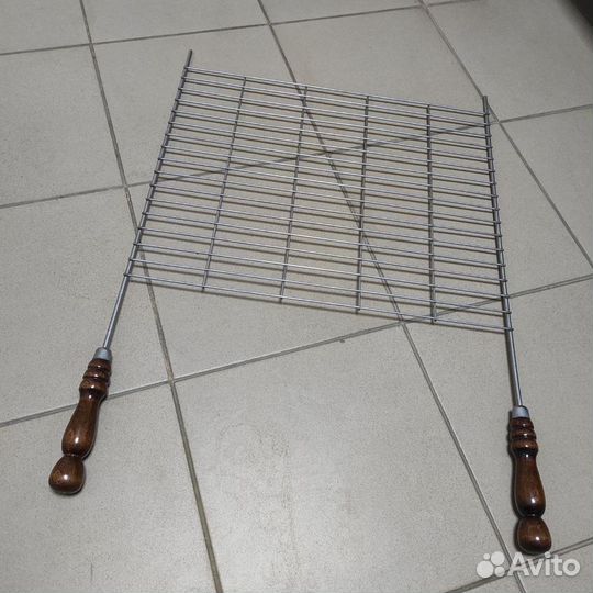 Плоская решетка на гриль из нержавейки 500х400 мм