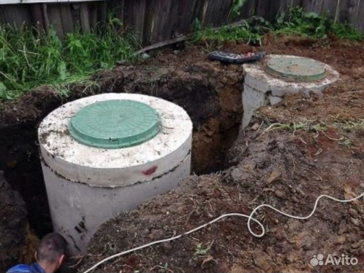 Копка колодца, выгребная яма, канализация, шамбо