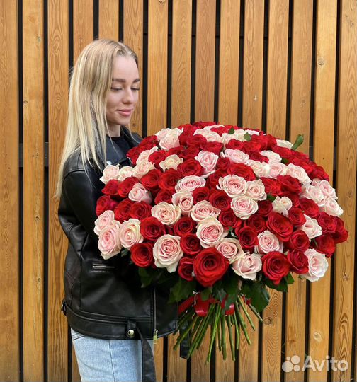 Букет свежих роз 101 шт