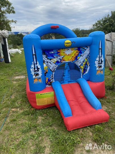 Детский надувной батут с горкой