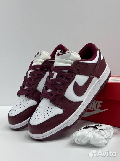Кроссовки Nike dunk бордовые 5