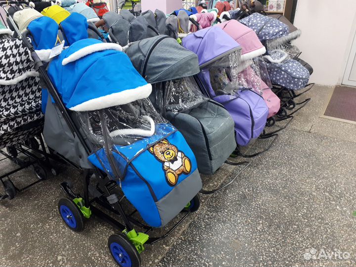 Санки-коляски с большими колесами. Возможен обмен