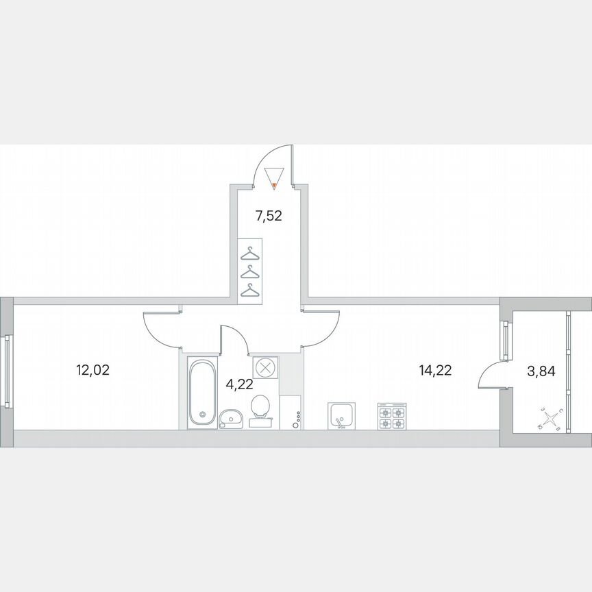 1-к. квартира, 39,9 м², 6/8 эт.