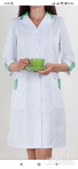 Халат медицинский белый р. 50-52
