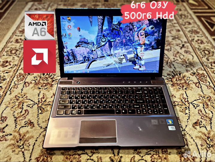 Мощный ноутбук Lenovo 4ядра/6гб/2 видеокарта