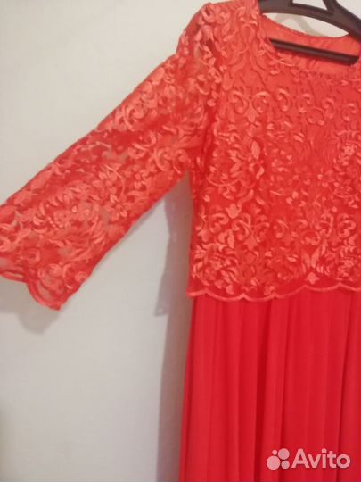 Нарядное красное платье 48 -50р