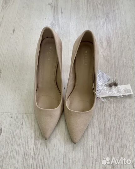 Туфли лодочки бежевые 36 замшевые