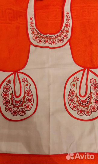 Фартук из льна, с вышивкой. Новый. Старинный