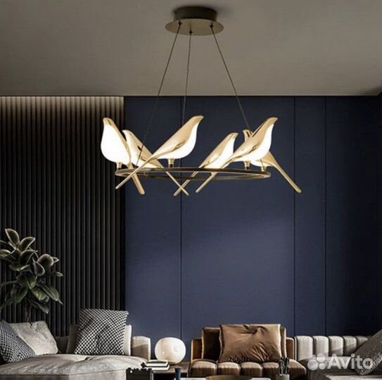 Бра, подвес, люстра с 3 и 6 птицами, птичками