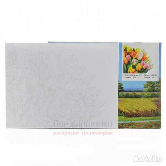 Картина по номерам 30x40 Букет разноцветных тюльпа