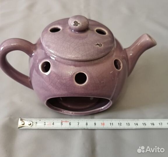 Винтажный подсвечник в виде чайника. Фарфор