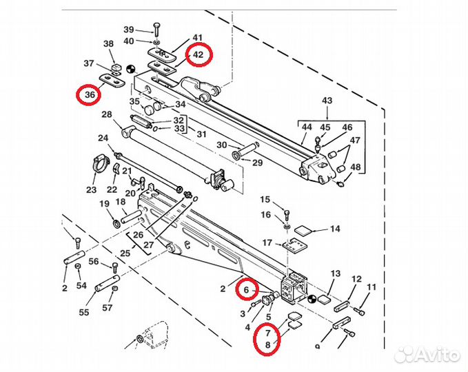 6193766M91 Уплотнение телескопа terex 820/ 860/970