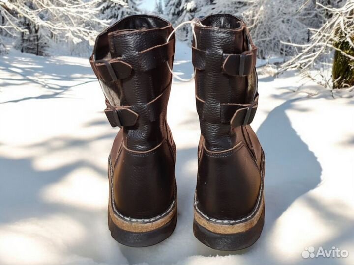 Унты - Монголки мужские (коричневый хром)