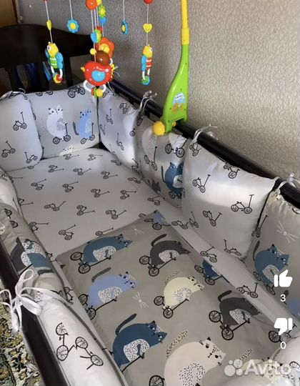 Набор бортиков в кроватку