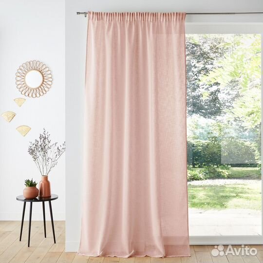 Занавеска с эффектом льна с затемненной тесьмой Ny