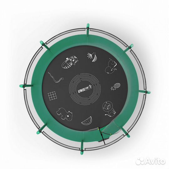 Батут unix Line supreme game 10 ft green