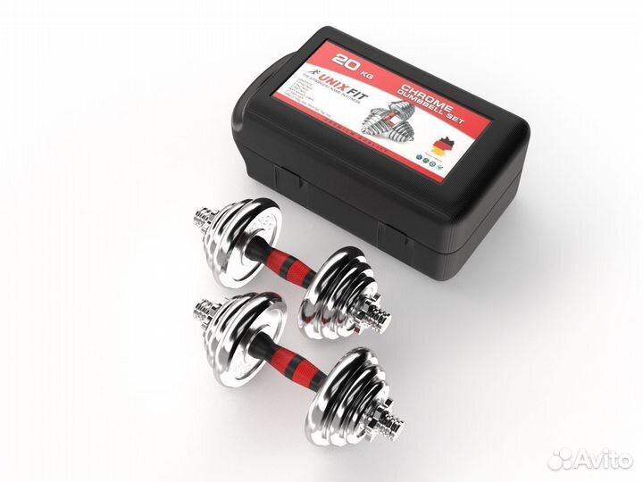 Набор гантелей unixfit в кейсе 20kg