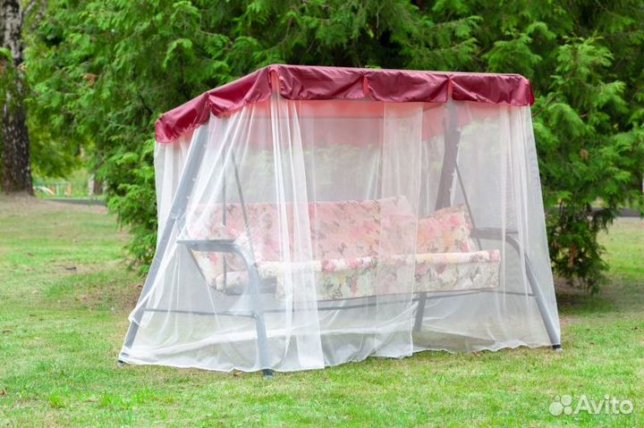 Диван-Качели садовые 3-х местные с москит. сеткой