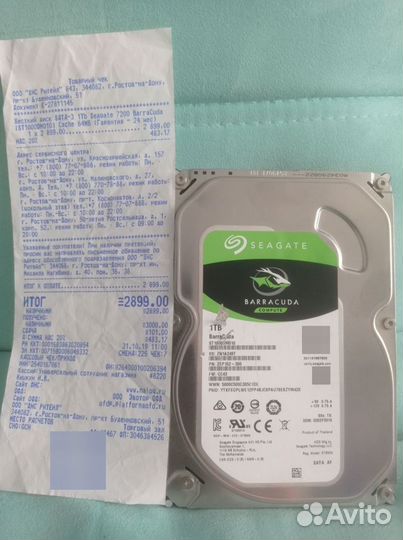 Жесткий диск Seagate Barracuda 1 тб ST1000DM010