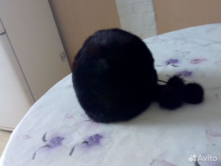 Шапка норковая молодежная, новая,черного цвета