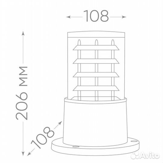 Светильник садовый на столб постамент DH0800 41916