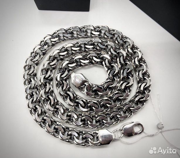 Серебряная цепь бисмарк крупная 100 грамм