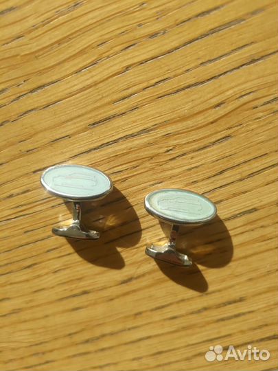 Запонки манжет рубашки голубая эмаль Land Rover