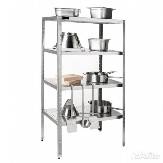 Стеллажи, полки и тележки из нержавейки