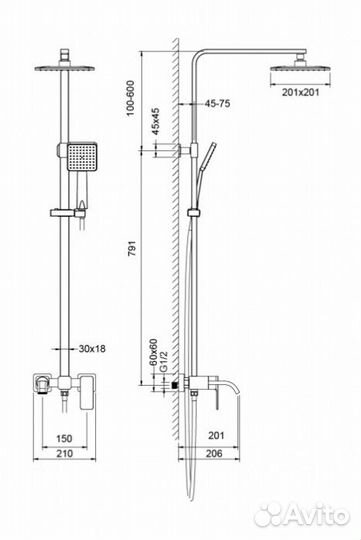 Душевая стойка Timo Selene SX-1013/03