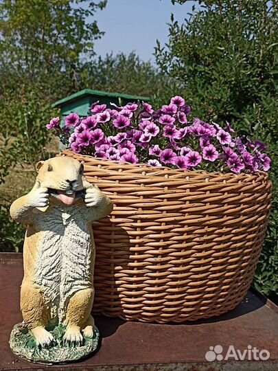 Кашпо из ротанга. Уличное кашпо