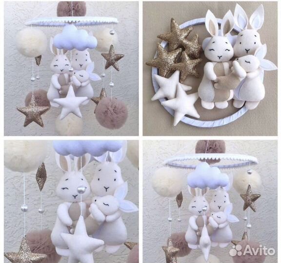 Мобиль в кроватку из фетра