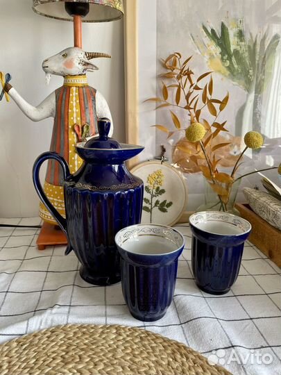 Кувшин кобальт Бронницы СССР