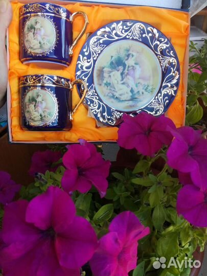 Кружка с блюдцем чайный кофейный сервиз