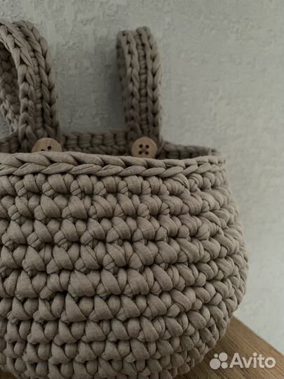 Корзина на кроватку из трикотажной пряжи