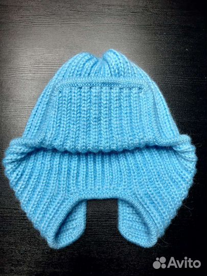 Шапка ушанка женская вязаная