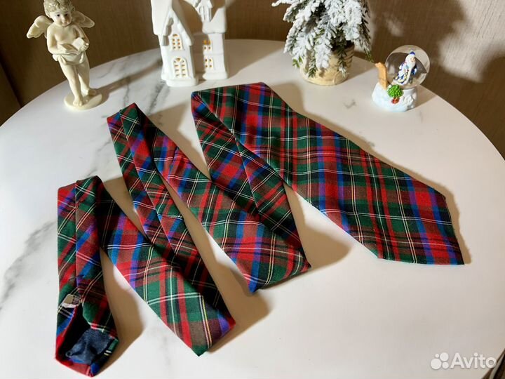 Галстук винтаж made in USA Van Gogh тартан клетка