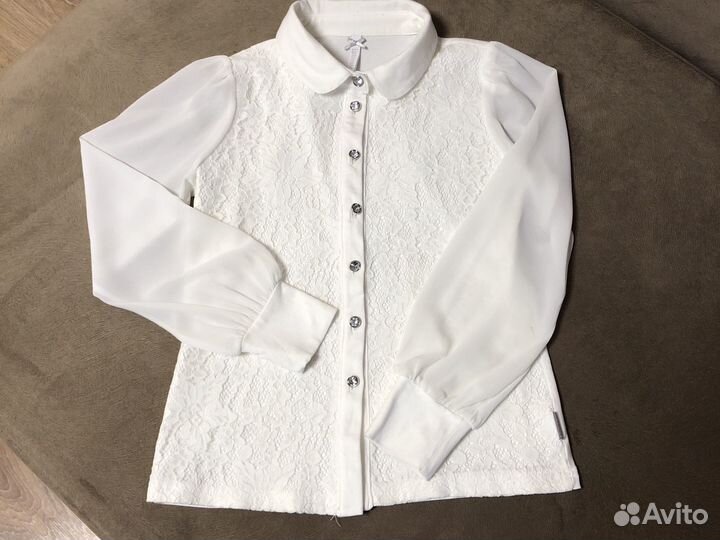 Блузка белая школьная на девочку