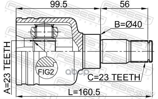 Шрус внутренний левый 23x40x23 2111CB316LH Febest