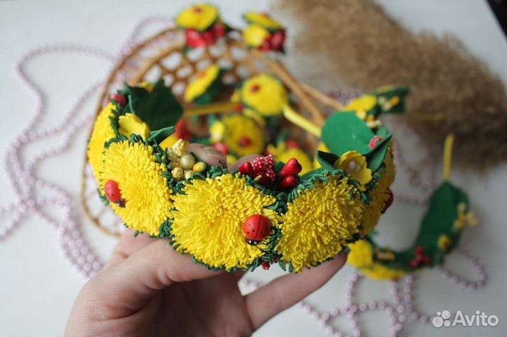 Ободок, бантики ручной работы