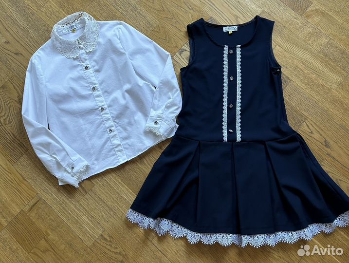 Сарафан и рубашка школьные Smena