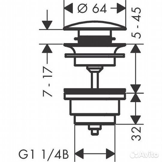 Донный клапан Hansgrohe 50100140