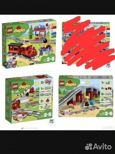 Lego duplo поезд на паровой тяге + железная дорога