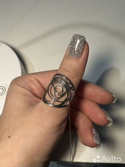 Серебряное кольцо женское 19 размер