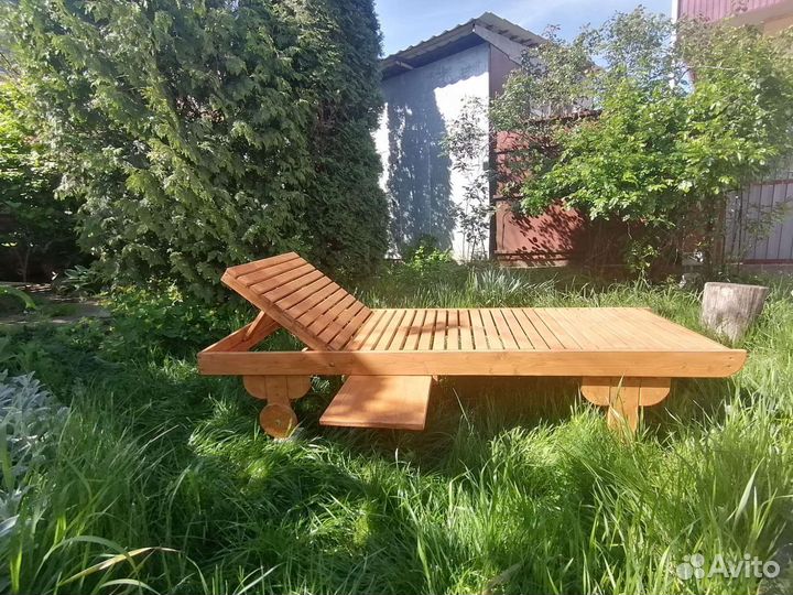 Шезлонг лежак деревянный