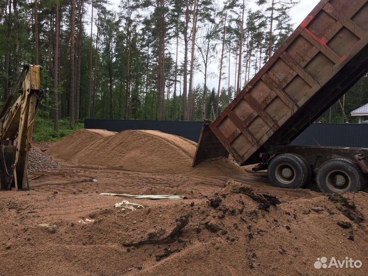 Спил деревьев, доставка сыпучих материалов