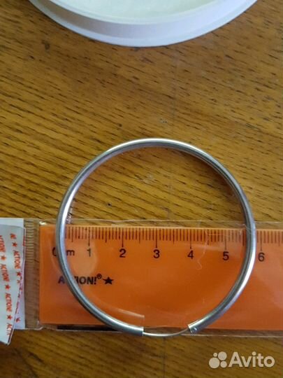 Серьги конго из серебра d6см