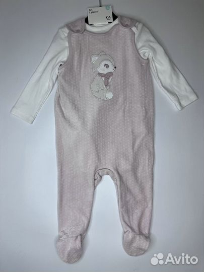 Комплект боди и утепленный слип 74