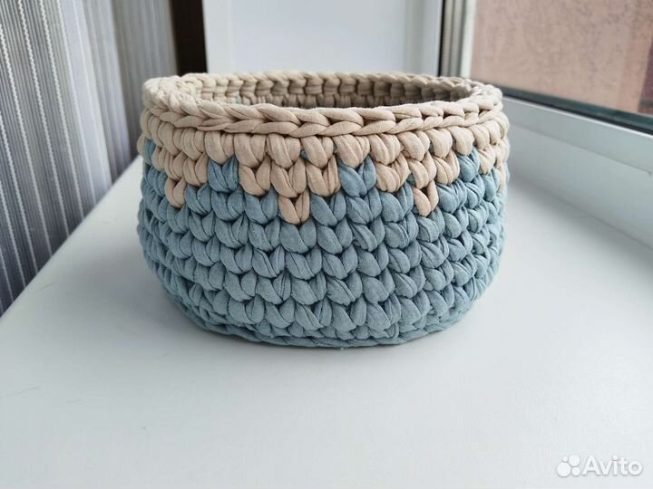 Набор вязаных корзин