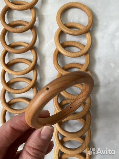 Кольцо буковое, звенелка, грызунки для творчества